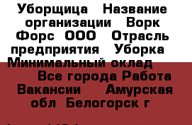 Уборщица › Название организации ­ Ворк Форс, ООО › Отрасль предприятия ­ Уборка › Минимальный оклад ­ 30 000 - Все города Работа » Вакансии   . Амурская обл.,Белогорск г.